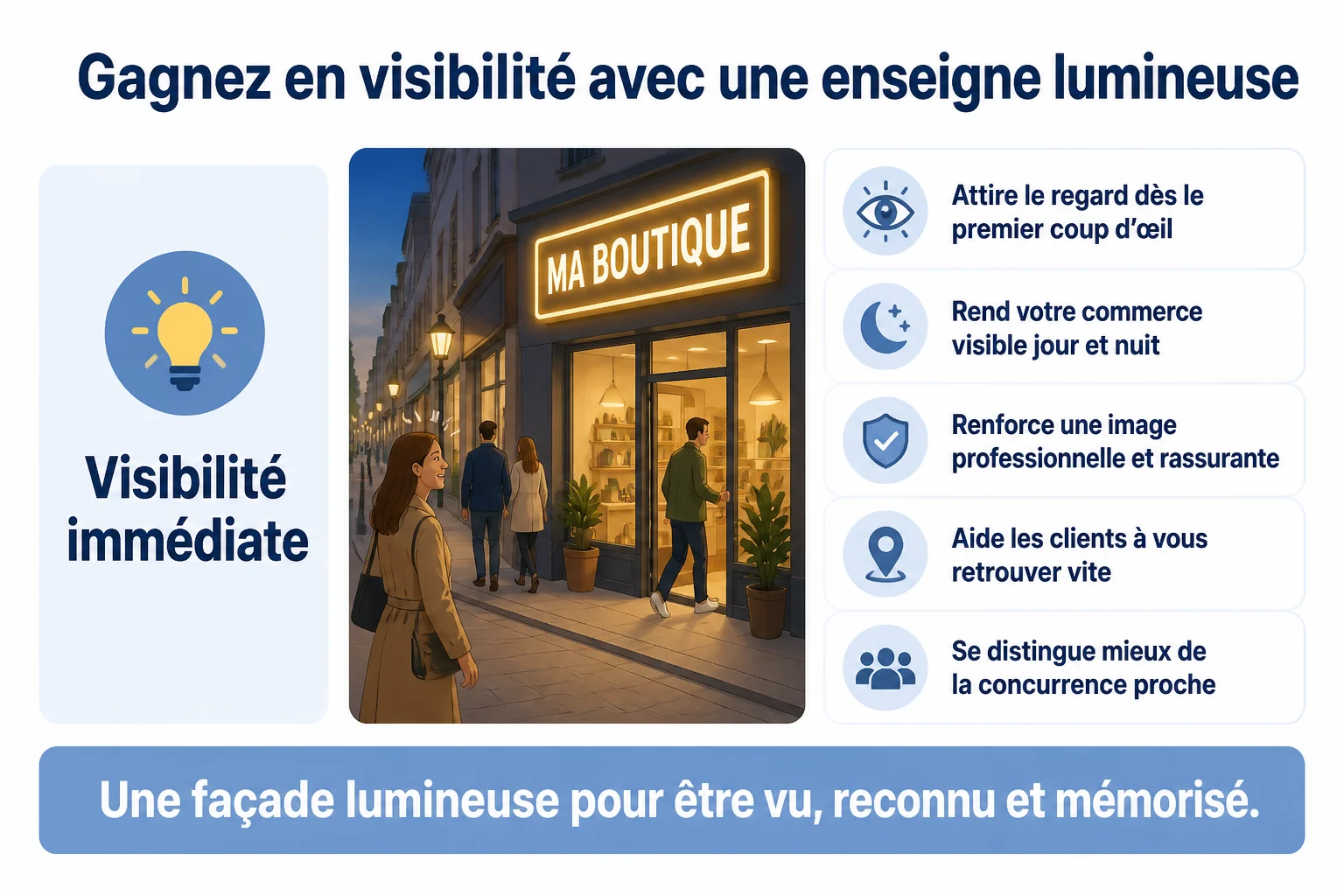 Quel est l'intéret d'une enseigne lumineuse pour votre commerce ?