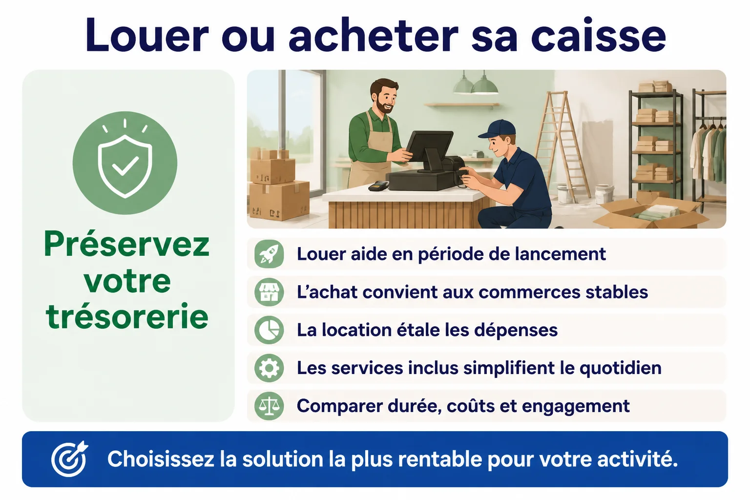 La location d'une caisse enregistreuse est-elle plus avantageuse qu'un achat ?